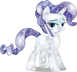 Size: 2664x2520 | Tagged: safe, artist:infinitewarlock, rarity, crystal pony, pony, unicorn, crystal rarity, crystallized, simple background, solo, transparent background, vector