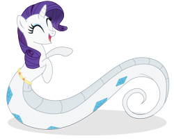 Size: 2000x1600 | Tagged: safe, artist:elsdrake, rarity, lamia, original species, snake, cute, eyes closed, lamity, raribetes, simple background, solo, species swap, transparent background, vector