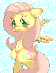 Size: 588x765 | Tagged: safe, artist:misocha, fluttershy, pegasus, pony, female, mare, pixiv, solo