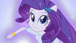 Size: 1280x720 | Tagged: safe, screencap, rarity, equestria girls, friendship games, cute, looking at you, ponied up, raribetes, smiling, solo, sparkles, transformation