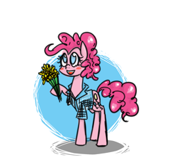 Size: 1472x1408 | Tagged: safe, artist:drhikari, pinkie pie, earth pony, pony, clothes, flower, shirt, solo