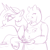 Size: 700x700 | Tagged: safe, artist:goat train, princess celestia, alicorn, pony, crossover, monochrome, sketch, toriel, undertale