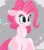 Size: 787x897 | Tagged: safe, artist:tre, pinkie pie, earth pony, pony, blush sticker, blushing, digital art, female, mare, sitting, smiling, solo, wide hips