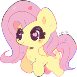 Size: 383x381 | Tagged: safe, artist:rarlty, fluttershy, pegasus, pony, chibi, female, mare, solo