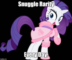 Size: 604x500 | Tagged: safe, rarity, pony, unicorn, clothes, imma snuggle you, meme, pajamas