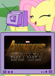 Size: 563x771 | Tagged: safe, fluttershy, pegasus, pony, avengers, avengers: infinity war, exploitable meme, marvel, meme, obligatory pony, tv meme