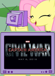 Size: 563x771 | Tagged: safe, fluttershy, pegasus, pony, captain america, captain america: civil war, exploitable meme, marvel, meme, obligatory pony, tv meme