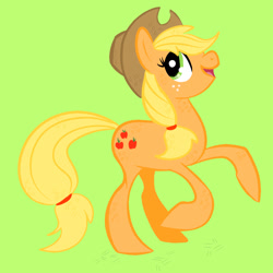 Size: 957x958 | Tagged: safe, artist:gobixhoukou, applejack, earth pony, pony, rearing, simple background, solo