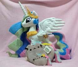 Size: 1400x1200 | Tagged: safe, artist:whitedove-creations, princess celestia, irl, photo, plushie, pusheen, toy