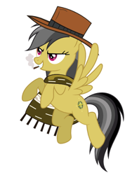 Size: 422x534 | Tagged: safe, derpibooru import, edit, daring do, cigar, clothes, costume swap, hat, poncho, solo, the man with no name