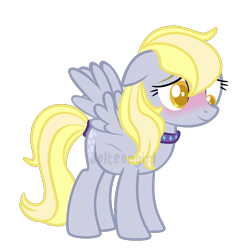 Size: 1099x1138 | Tagged: safe, artist:jolteongirl, derpy hooves, pegasus, pony, alternate hairstyle, blushing, choker, colored pupils, female, implied derpity, implied lesbian, implied shipping, pregnant, simple background, solo, transparent background