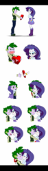 Size: 700x2509 | Tagged: safe, artist:pia-sama, rarity, spike, equestria girls, comic, female, human spike, kissing, male, older, older spike, shipping, sparity, straight, valentine's day