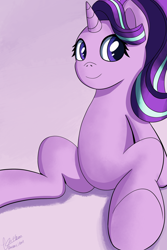 Size: 2000x3000 | Tagged: safe, alternate version, artist:theunconsistentone, starlight glimmer, pony, unicorn, female, simple background, sitting