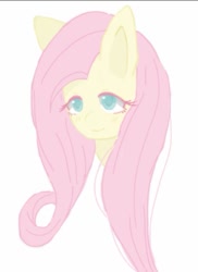 Size: 617x847 | Tagged: safe, artist:sumi_pan, fluttershy, pegasus, pony, bust, pixiv, portrait, simple background, solo, white background