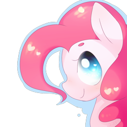 Size: 1000x1000 | Tagged: safe, artist:nao-shii, pinkie pie, earth pony, pony, bust, cute, diapinkes, heart eyes, portrait, profile, simple background, solo, transparent background, wingding eyes