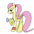 Size: 1000x1000 | Tagged: safe, artist:stormytheloner, fluttershy, pegasus, pony, clothes, exercise, female, pink hair, solo, weight lifting