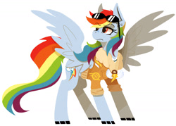 Size: 1280x916 | Tagged: safe, artist:wirelesspony, derpibooru import, rainbow dash, pegasus, pony, solo, sunglasses