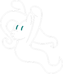 Size: 500x588 | Tagged: safe, artist:vladimirmacholzraum, fluttershy, ghost, click and drag, duckface, interactive, simple background, solo, spooky, transparent, transparent background
