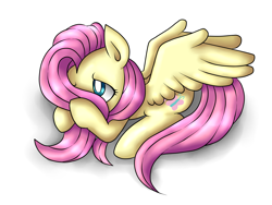 Size: 2048x1536 | Tagged: dead source, safe, artist:sofywywy, fluttershy, pegasus, pony, covering face, cute, female, hiding, hiding behind mane, mare, prone, shyabetes, solo