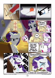 Size: 2894x4093 | Tagged: safe, artist:mister-saugrenu, rarity, sweetie belle, pony, unicorn, comic:art block, comic, dialogue, marshmelodrama