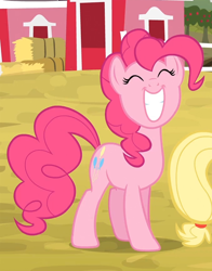 Size: 678x865 | Tagged: safe, screencap, pinkie pie, earth pony, pony, pinkie apple pie, cute, diapinkes, eyes closed, female, grin, happy, mare, smiling, solo