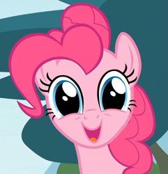 Size: 1027x1067 | Tagged: safe, screencap, pinkie pie, earth pony, pony, pinkie apple pie, cute, diapinkes, faic, female, happy, looking at you, mare, open mouth, smiling, solo