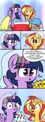 Size: 1665x4484 | Tagged: safe, artist:artiks, sunset shimmer, twilight sparkle, twilight sparkle (alicorn), alicorn, pony, unicorn, comic:snarflegrr angerpone, clothes, comic, dialogue, dress, female, lesbian, mare, marriage, shipping, sunsetsparkle, wedding, wedding dress