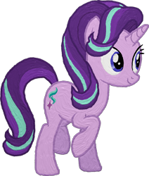 Size: 914x1080 | Tagged: safe, artist:iknowpony, starlight glimmer, pony, unicorn, the crystalling, female, mare, raised hoof, simple background, smiling, solo, transparent background