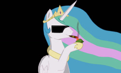 Size: 1154x693 | Tagged: safe, derpibooru import, princess celestia, alicorn, pony, cigar, smoking, solo, swag