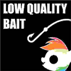 Size: 546x546 | Tagged: safe, derpibooru import, rainbow dash, pegasus, pony, bait, low quality bait, meme, needs more jpeg, reaction image, this is bait