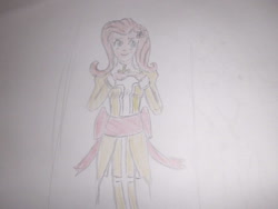 Size: 1024x768 | Tagged: safe, artist:darkpipeh, fluttershy, equestria girls, high priestess, humanized, ragnarok online, solo, traditional art