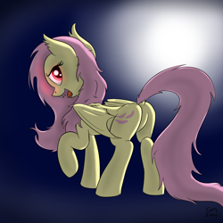 Size: 2000x2000 | Tagged: safe, artist:gamesadict, fluttershy, dock, flutterbat, plot, solo