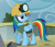 Size: 910x780 | Tagged: safe, derpibooru import, screencap, rainbow dash, pegasus, pony, the lost treasure of griffonstone, hard hat, hat, solo, tongue out, upset