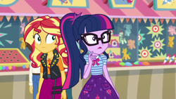 Size: 1920x1080 | Tagged: safe, screencap, sci-twi, sunset shimmer, twilight sparkle, better together, equestria girls, rollercoaster of friendship, geode of empathy, geode of telekinesis