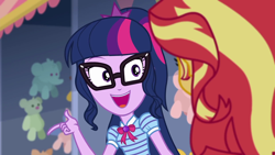 Size: 1920x1080 | Tagged: safe, screencap, sci-twi, sunset shimmer, twilight sparkle, better together, equestria girls, rollercoaster of friendship, geode of telekinesis