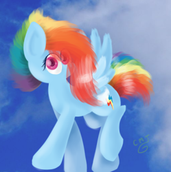 Size: 383x384 | Tagged: safe, artist:redshycup, derpibooru import, rainbow dash, pegasus, pony, female, mare, simple background, solo