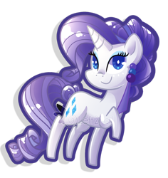 Size: 900x954 | Tagged: safe, artist:drawntildawn, rarity, crystal pony, pony, unicorn, chibi, crystallized, looking at you, solo, watermark