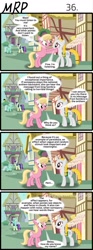 Size: 800x2153 | Tagged: safe, artist:umneem, bon bon, lily, lily valley, lyra heartstrings, pinkie pie, sweetie drops, oc, oc:dispersion, earth pony, pony, unicorn, comic:my rational pony, 4koma, comic, conspiracy theory, pareidolia, ponyville, riding