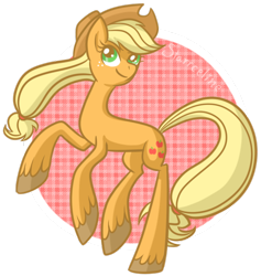 Size: 568x600 | Tagged: safe, artist:starrceline, applejack, earth pony, pony, rearing, solo, unshorn fetlocks