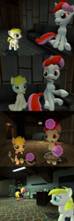 Size: 1400x4184 | Tagged: safe, artist:soad24k, derpibooru import, oc, oc only, oc:chipper leaf, oc:macalin, oc:righty tighty, pony, 3d, absurd resolution, cigar, cyoa, cyoa:filly adventure, female, filly, gmod, mare, tools