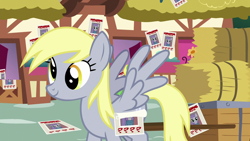 Size: 1920x1080 | Tagged: safe, screencap, derpy hooves, maud pie, the maud couple, poster