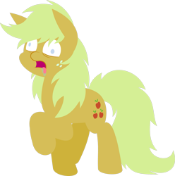 Size: 2055x2068 | Tagged: safe, artist:zacatron94, applejack, earth pony, pony, zombie, drool, simple background, solo, tongue out, transparent background