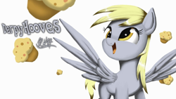 Size: 1280x720 | Tagged: safe, artist:phoenixrk49, derpy hooves, pegasus, pony, female, food, mare, muffin, simple background, solo, white background