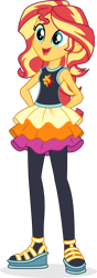 Size: 693x1976 | Tagged: safe, artist:punzil504, sunset shimmer, equestria girls, alternate costumes, clothes, clothes swap, cutie mark on clothes, female, hands behind back, open mouth, simple background, solo, sunset shimmer day, transparent background