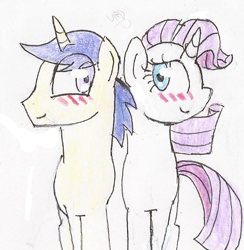Size: 505x517 | Tagged: safe, artist:ultrard, comet tail, rarity, pony, unicorn, blushing, cometity, crack shipping, shipping
