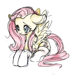 Size: 700x728 | Tagged: safe, artist:nitronic, fluttershy, pegasus, pony, clothes, sketch, socks, solo