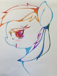 Size: 960x1280 | Tagged: safe, artist:zokkili, derpibooru import, rainbow dash, pegasus, pony, solo, traditional art