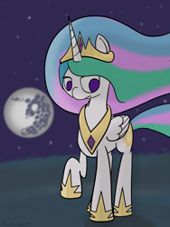 Size: 3000x4000 | Tagged: safe, artist:ashtoneer, princess celestia, alicorn, pony, mare in the moon, moon, solo