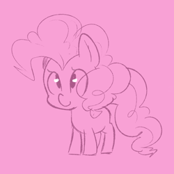 Size: 950x950 | Tagged: safe, artist:pegacornss, pinkie pie, earth pony, pony, cute, filly, looking up, monochrome, sketch, smiling, solo, younger