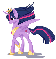 Size: 1893x2000 | Tagged: safe, artist:margony, derpibooru import, twilight sparkle, twilight sparkle (alicorn), alicorn, pony, female, mare, new crown, solo, windswept mane